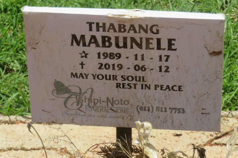 MABUNELE Thabang 1989-2019