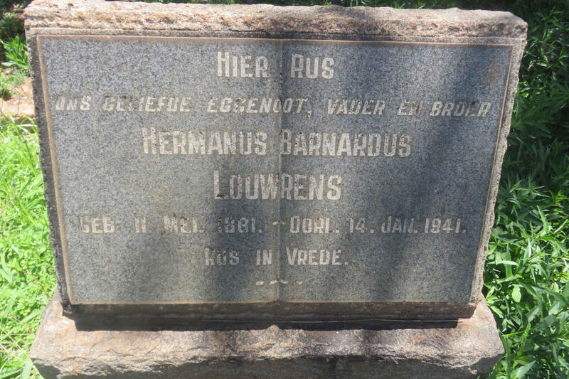 LOUWRENS Hermanus Barnardus 1881-1941