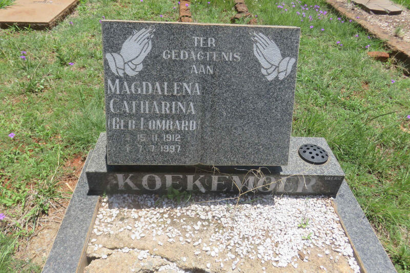 KOEKEMOER Magdalena Catharina nee LOMBARD 1912-1997