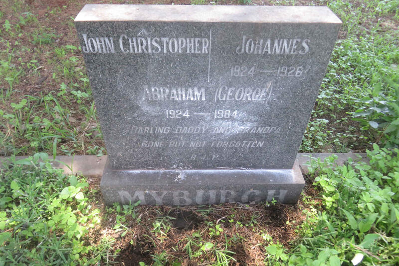 MYBURGH John Christopher :: MYBURGH Abraham George 1924-1984 :: MYBURGH Johannes 1924-1926