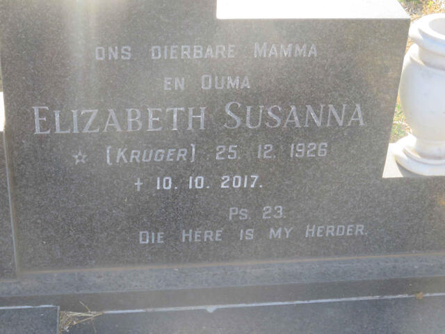 KIRSTEIN Elizabeth Susanna nee KRUGER 1926-2017