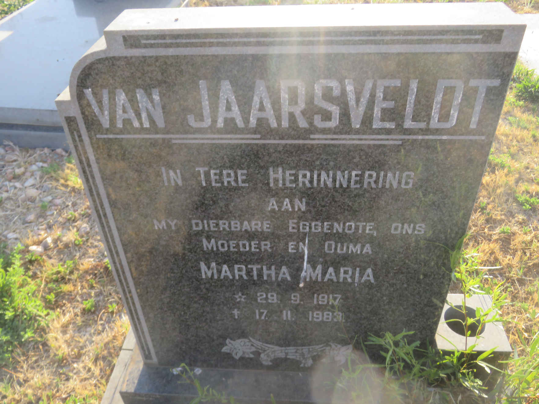 JAARSVELD Martha Maria, van 1917-1983