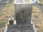 WESTHUIZEN Anna Maria Elizabeth, van der nee VAN JAARSVELD 1908-1984