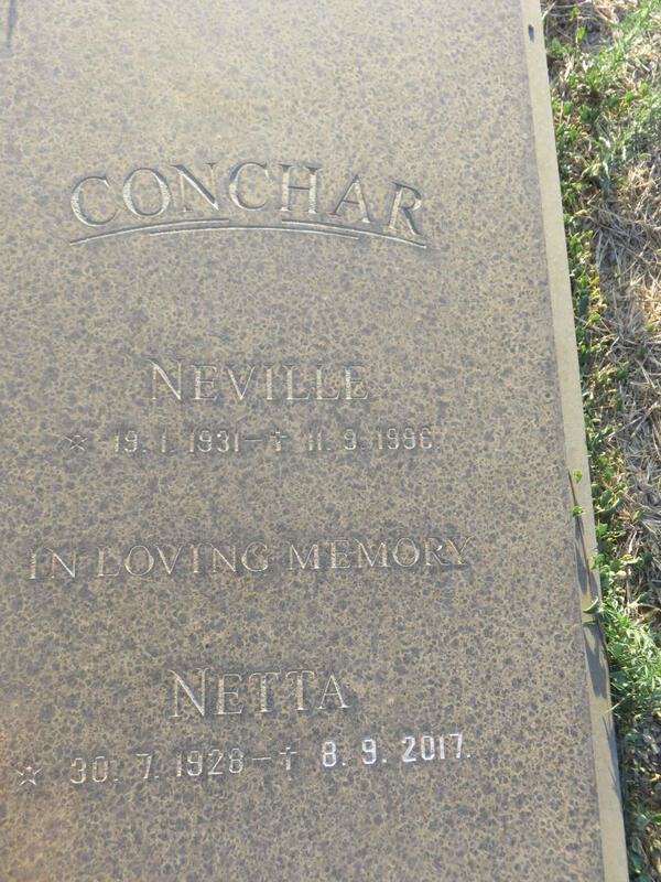 CONCHAR Neville 1931-1996 & Netta 1928-2017