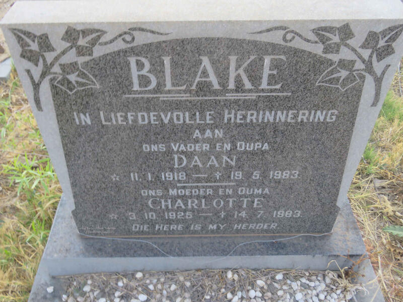 BLAKE Daan 1918-1983 & Charlotte 1925-1983