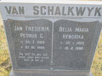SCHALKWYK Jan Frederik Petrus C., van 1903-1982 & Belia Maria Hendrika 1909-1990