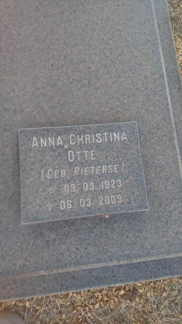 OTTE Christiaan Frederick 1914-1968 & Anna Christina PIETERSE 1923-2009