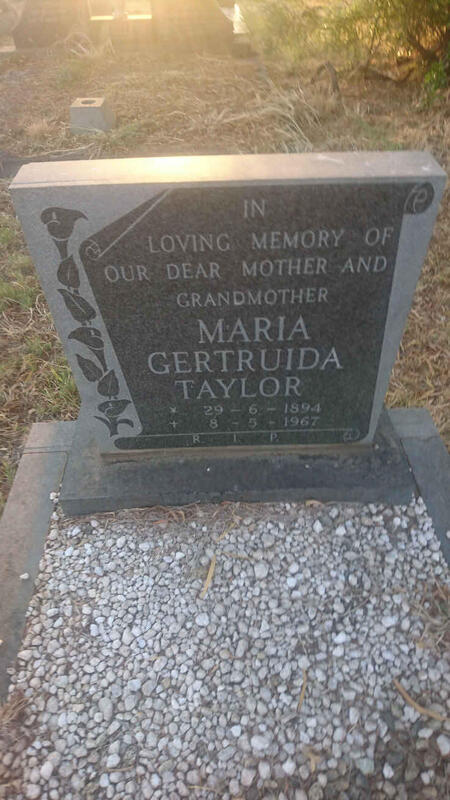 TAYLOR Maria Gertruida 1894-1967