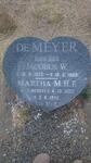 MEYER Jacobus W., de 1925-1966 & Martha M.H.F. HERBST 1932-1996