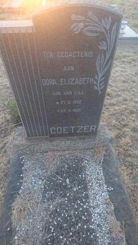 COETZER Dora Elizabeth nee VAN LILL 1922-1965