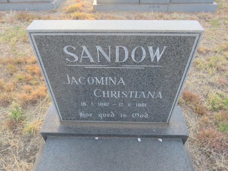 SANDOW Jacomina Christiana 1887-1981