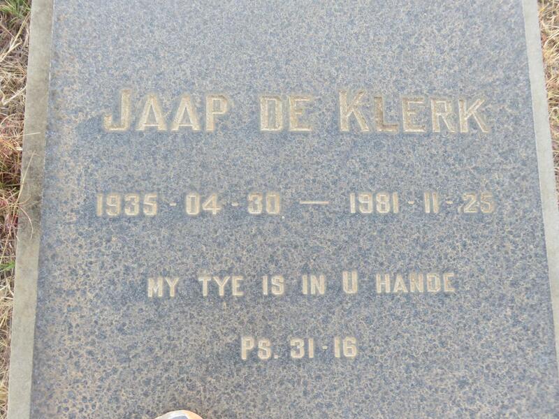 KLERK Jaap, de 1935-1981