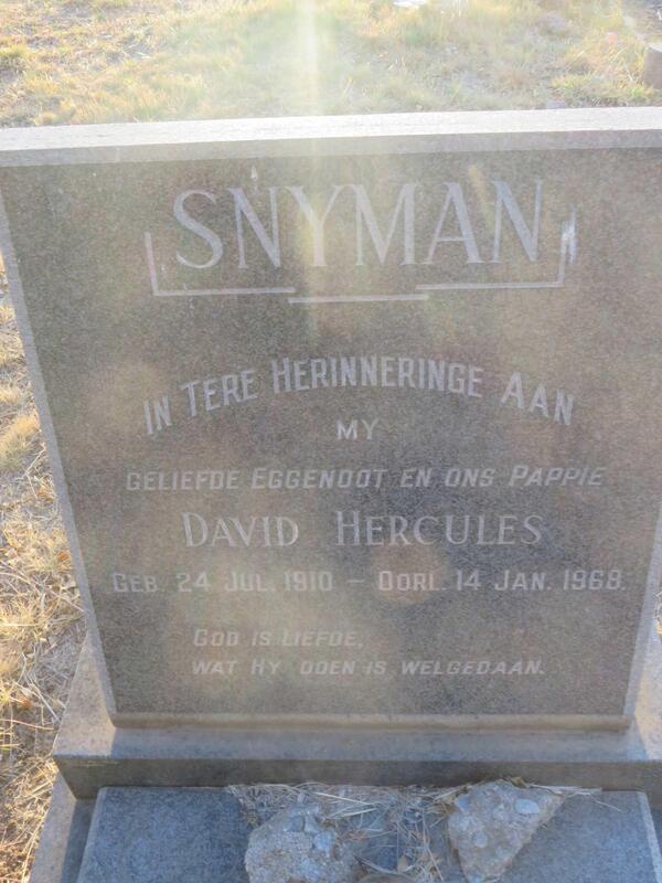SNYMAN David Hercules 1910-1968