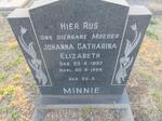 MINNIE Johanna Catharina Elizabeth 1887-1968