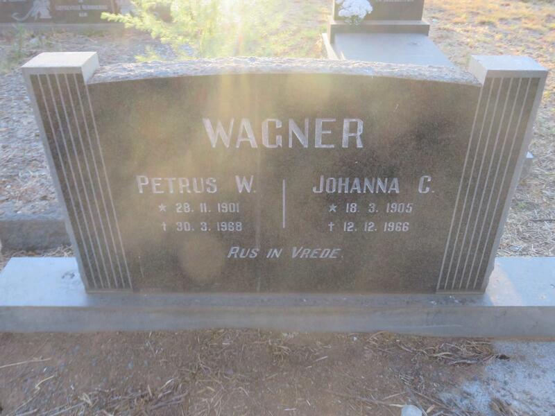WAGNER Petrus W. 1901-1968 & Johanna C. 1905-1966