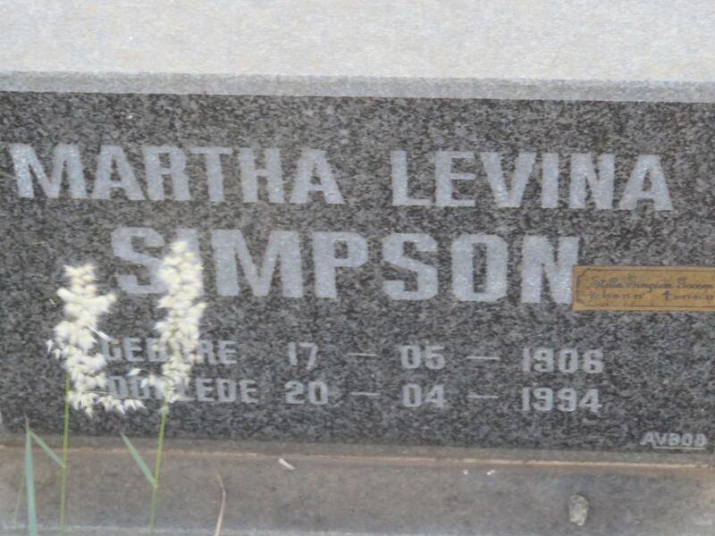 SIMPSON Martha Levina 1906-1994