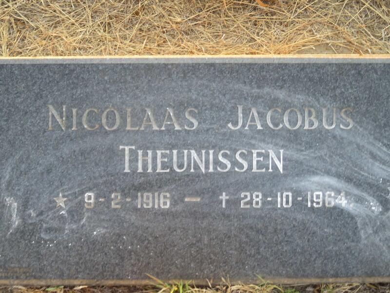 THEUNISSEN Nicolaas Jacobus 1916-1964
