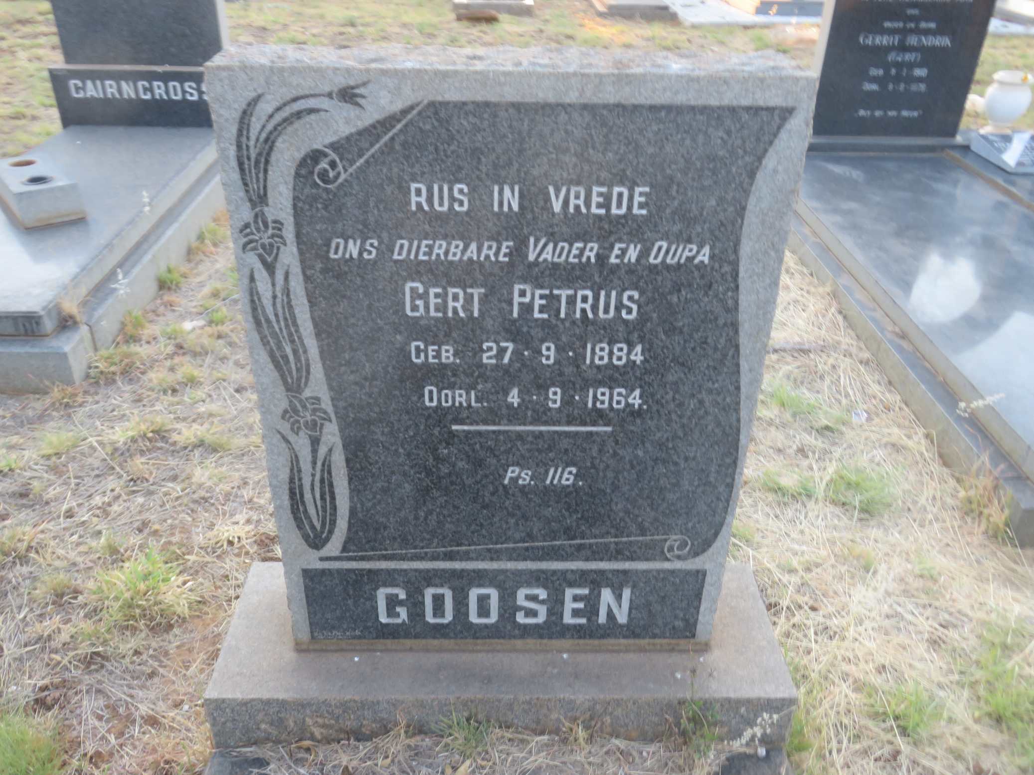 GOOSEN Gert Petrus 1884-1964