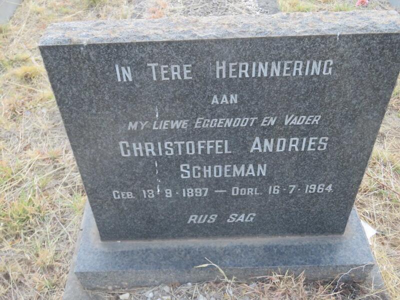 SCHOEMAN Christoffel Andries 1897-1964