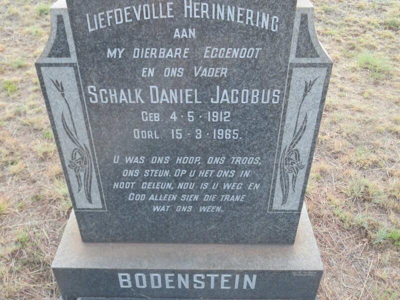 BODENSTEIN Schalk Daniel Jacobus 1912-1965