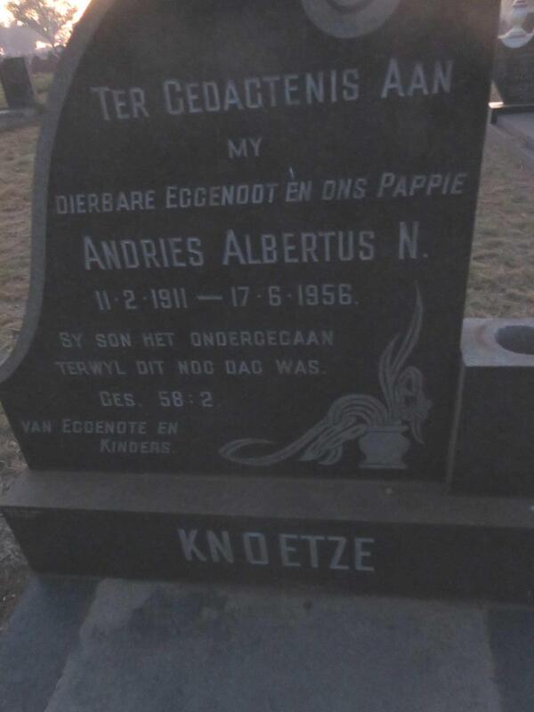 KNOETZE Andries Albertus N. 1911-1956