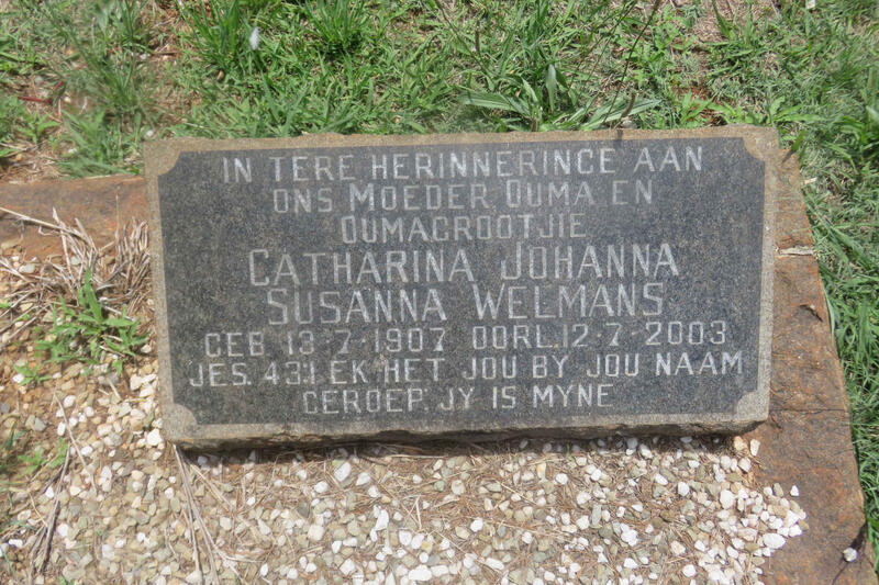 WELMANS Catharina Johanna Susanna 1907-2003