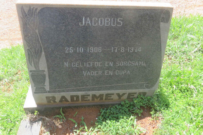 RADEMEYER Jacobus 1906-1974