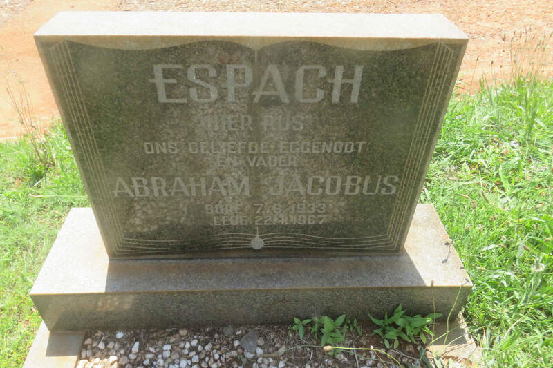 ESPACH Abraham Jacobus 1933-1967