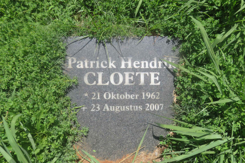 CLOETE Patrick Hendrik 1962-2007