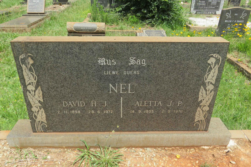 NEL David H.J. 1898-1972 & Aletta J.P. 1905-1976