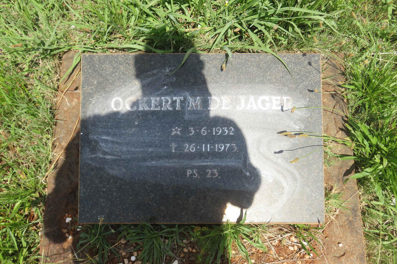 JAGER Ockert M., de 1932-1973