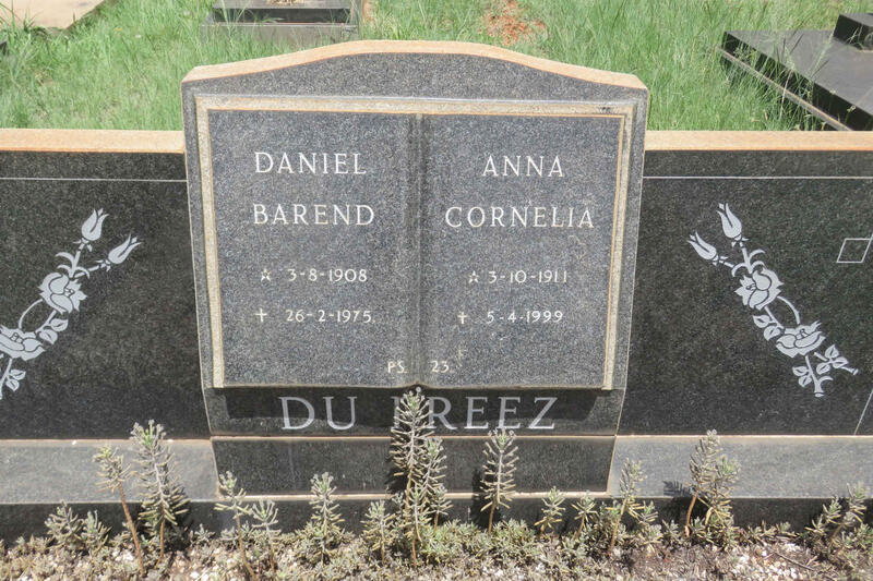 PREEZ Daniel Barend, du 1908-1975 & Anna Cornelia 1911-1999