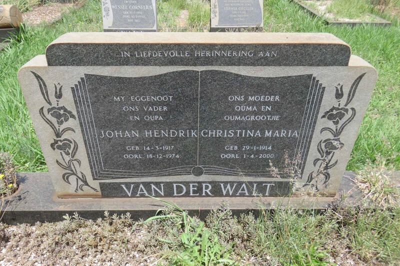 WALT Johan Hendrik, van der 1917-1974 & Christina Maria 1914-2000