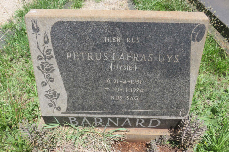 BARNARD Petrus Lafras Uys 1951-1974