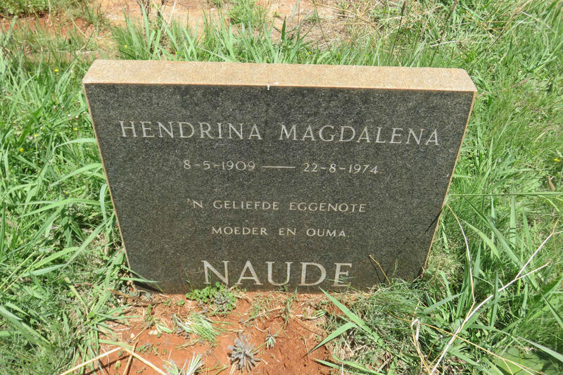 NAUDE Hendrina Magdalena 1909-1974