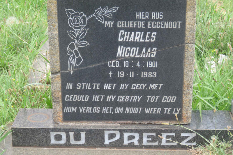 PREEZ Charles Nicolaas, du 1901-1983