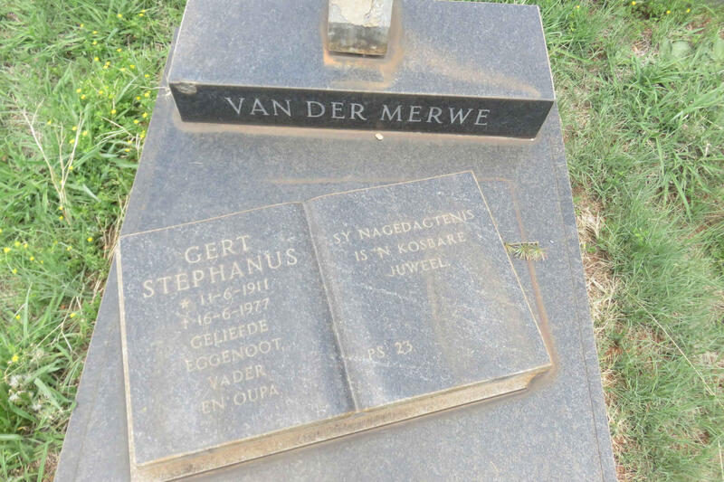 MERWE Gert Stephanus, van der 1911-1977