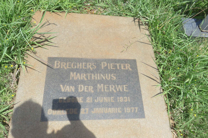 MERWE Breghers Pieter Marthinus, van der 1931-1977