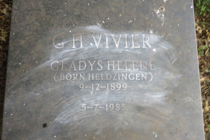 VIVIER Gladys Helena G.H. nee HELDZINGEN 1899-1985