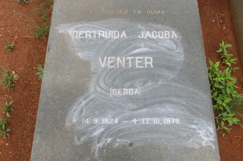 VENTER Gertruida Jacoba 1924-1979