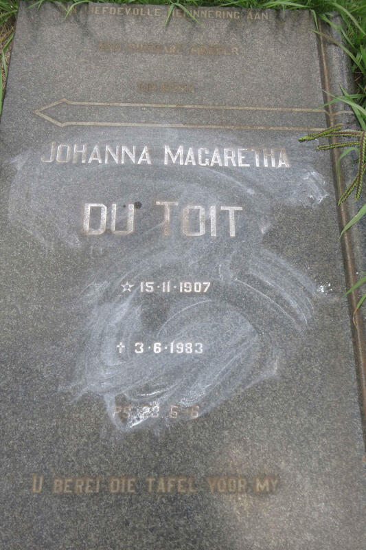 TOIT Johanna Margaretha, du 1907-1983