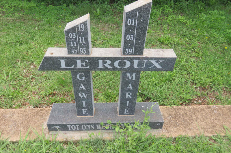 ROUX Gawie, le 1937-1993 & Marie 1939-