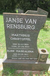 RENSBURG Marthinus Christoffel, Janse van 1921-1990 & Elsie Magdalena 1927-2005