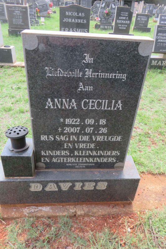DAVIES Anna Cecilia 1922-2007