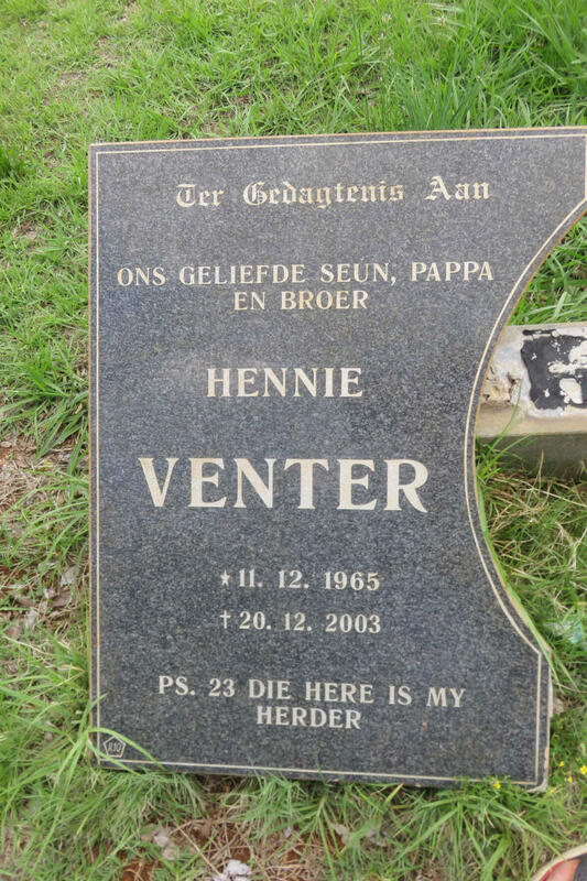 VENTER Hennie 1965-2003