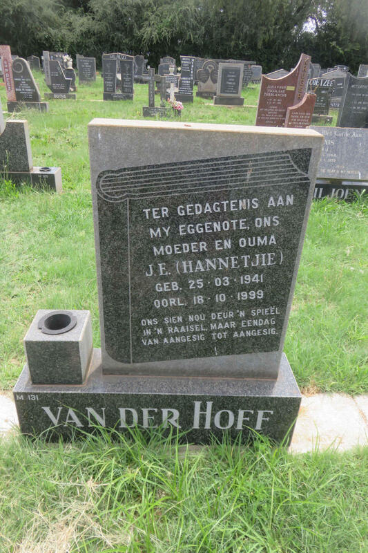 HOFF J.E., van der 1941-1999