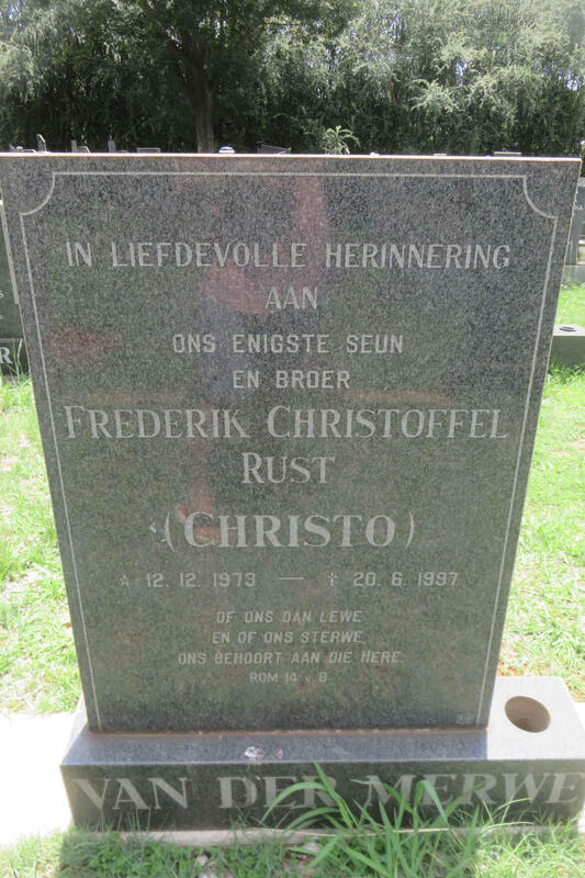 MERWE Frederik Christofel Rust, van der 1973-1997