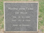 FICKER Martha nee WELLER 1890-1965