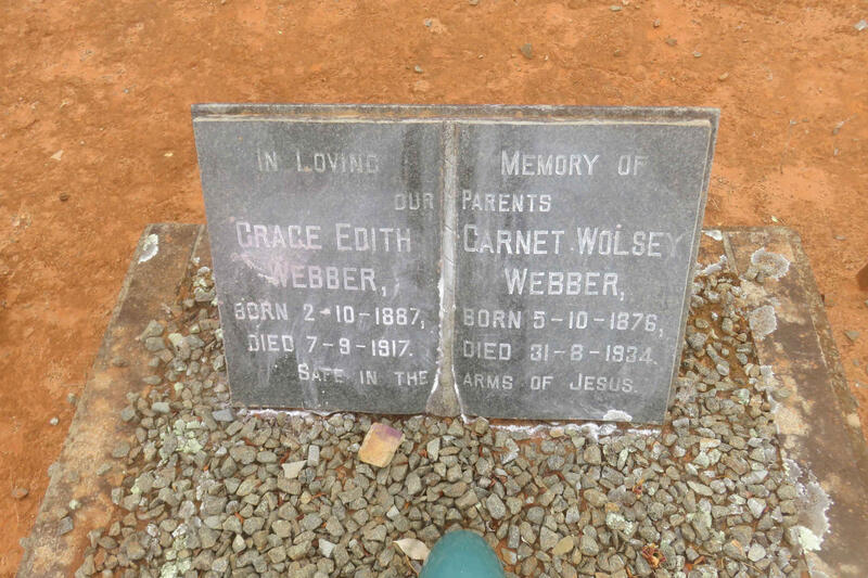 WEBBER Garnet Wolsey 1876-1934 & Grace Edith 1867-1917