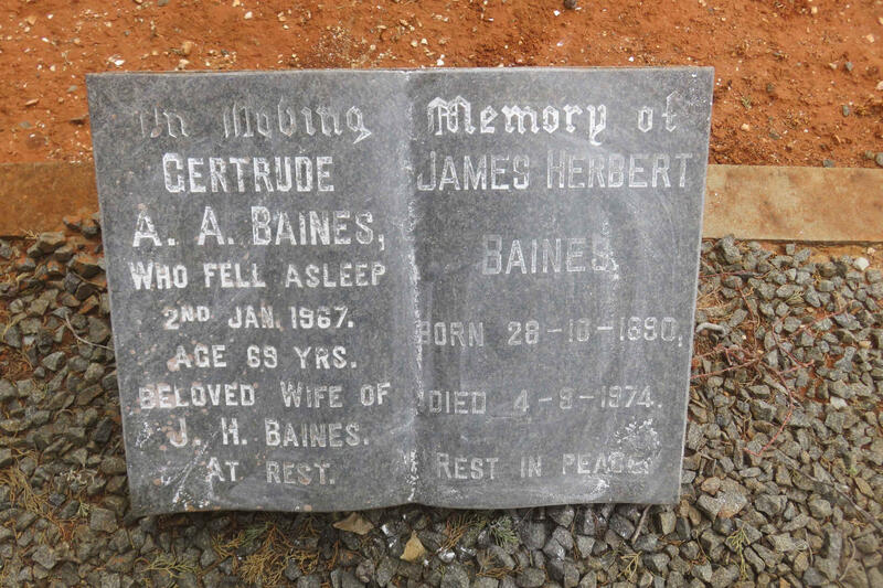 BAINES James Herbert 1890-1974 & Gertrude A.A. -1967